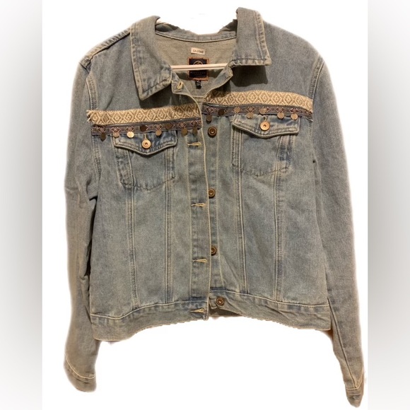 BOHO Style Jean Jacket - Rare Find - Picture 1 of 5